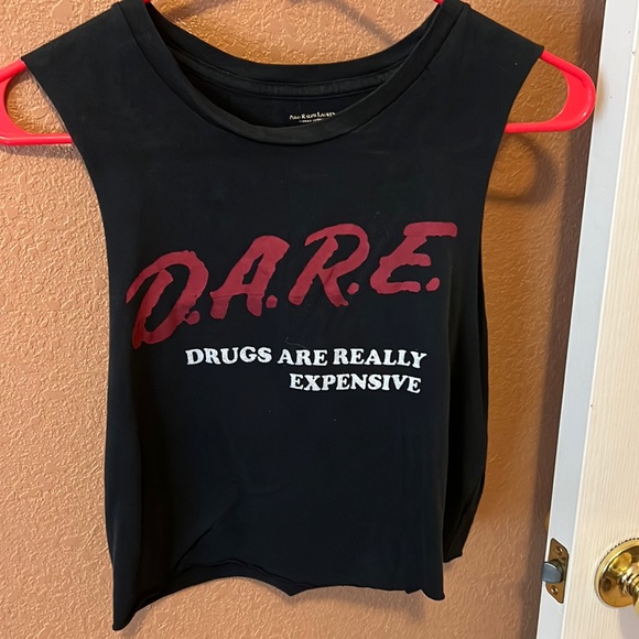 Dolls Kill Tops - Funny DARE Crop Tank